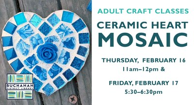 Adult Craft Class | Ceramic Heart Mosaic Adult Craft Class | Ceramic Heart Mosaic