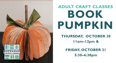 ADULT CRAFT- BOOK PUMPKIN ADULT CRAFT- BOOK PUMPKIN