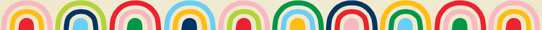 rainbow boarder made of colorful nesting half circles