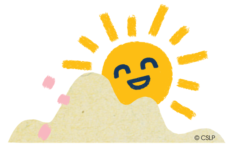 yellow smiling sun peeking out from behind a cloud